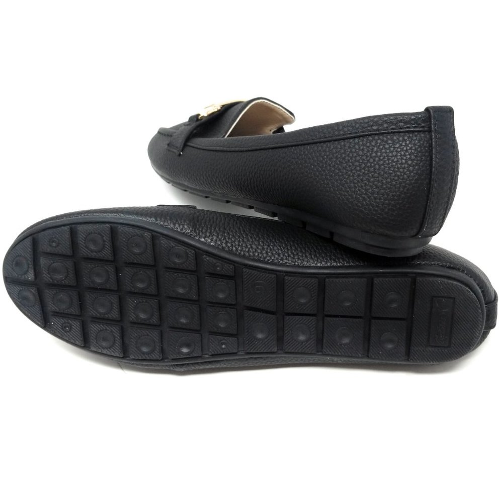 Women's Loafer Buckle Slip On Flats, BT-3039 Black - Picture 5 of 5